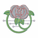 Rose Art Nouveau embroidered shirts