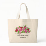 Rose bouquet tote bags