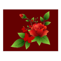 Rose Butterflies Post Card