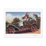 Rose City Festival Decorated Auto with Ladies postcards