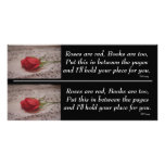 Rose Cut in 1/2 Bookmarkers photo cards