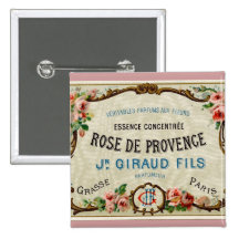 Rose de Provance a French Perfume Pinback Buttons