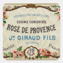 Rose de Provance a French Perfume Square Stickers