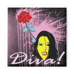 rose diva by gregory gallo refrigerator magnets