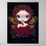 Rose Fairy ART PRINT big eye fantasy