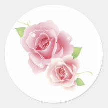 Rose Flower Round Sticker