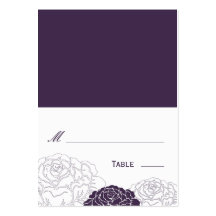 Rose Garden Folded Wedding Place Card - Purple Business Card Template