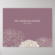 Rose Garden Personalised Wall Art - Violet - Poster