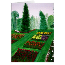 Rose Garden, Portland, Oregon watercolor painting. Card