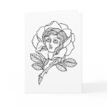 Rose girl greeting card