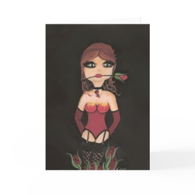 Rose Girl Quantum Cutie Girl Greeting Card by Quantum_Art_Nerd