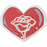 Rose Heart Small Front Large on Back Embroidered Hoody