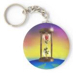 Rose In Hourglass Key Chain