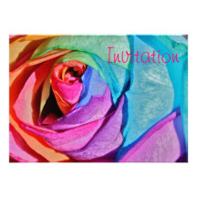 Rose in multi-colours Invitation