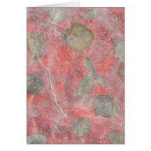 Rose leaves design in red tissue paper cards