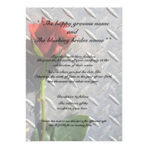 Rose on Diamond Plate Invitation