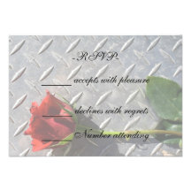 Rose on diamond plate personalized announcements