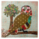 Rose Owl Vintage Tile