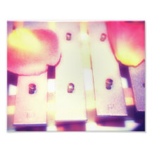 Rose Petals on Metal Bells Purple Pink themed Art Photo