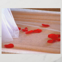 Rose Petals Wedding Dress Train tan background Flyer Design