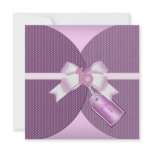 Rose Pink Sweet Sixteen Invite with Diamond Bow invitations
