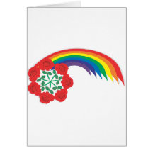 Rose-Rainbow arc Greeting Cards