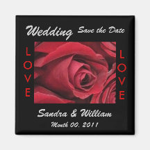 Rose Save the Date Magnet