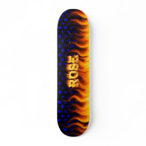 Rose skateboard fire and flames design.