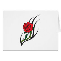 Rose Tattoo Design Greeting Card