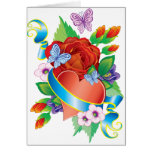 Rose Tattoo Hearts Cards