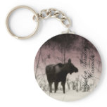 Rose Tinted Moose; Yukon Territory, Canada keychains