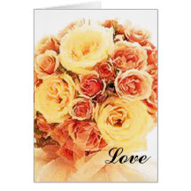 Rose Wedding Bouquet Note Card Template