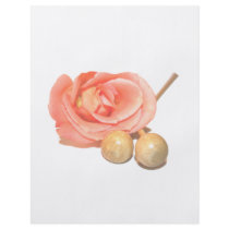 Rose with wooden percussion bell mallets faded cut personalized flyer