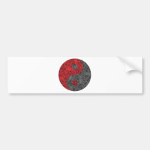 Rose Yin Yang Bumper Stickers