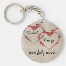Rosebud Hearts Keychain