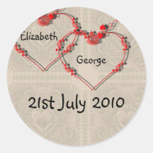 Rosebud Hearts Stickers
