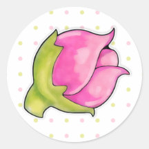 Rosebud Joy dots Round Sticker
