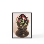 Rosebud Pysanka Egg Note Card - Blank Inside