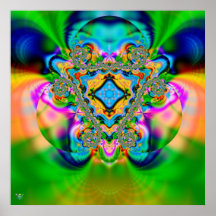 Roseful Colour. poster print fractal insect bee