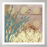 Rosegold Pussy WIllow Bird Print