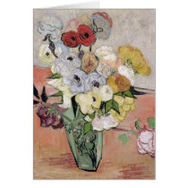 Roses and Anemones, 1890 Greeting Cards