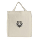 Roses and Lace -  Bride Tote embroidered bags