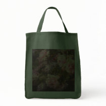 Roses and Lilacs on Green Canvas Bags