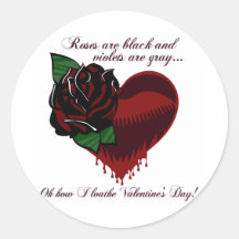 Roses Are Black Poem Round Sticker
