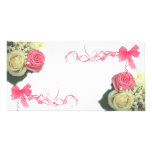 roses, floral, wedding photo card, template