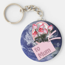 Roses for Mum on Mother's Day Keychain