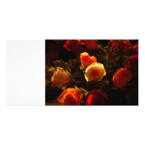 Roses I - Orange, Red and Gold Glory Custom Photo Card