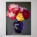 Roses In Blue Vase posters