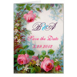 ROSES & JASMINES ,Save The Date Monogram Greeting Cards