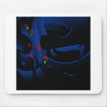 Roses on Blue Abstract Mouse Pad